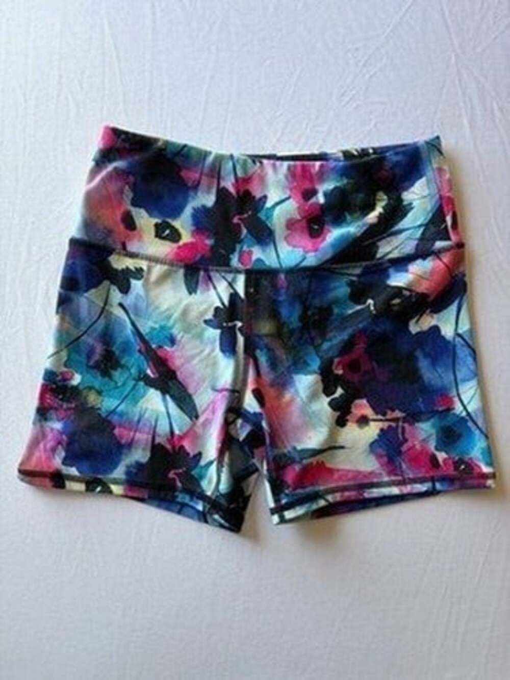 RBX Womens Activewear Bike Shorts Size L Floral Compression Yoga